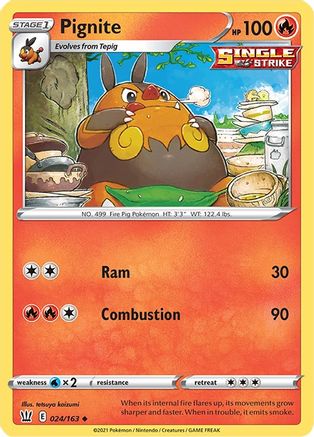 Pignite 024/163 SWSH05 Battle Styles - Uncommon