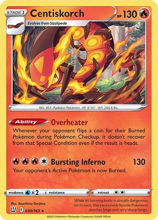 Centiskorch 030/163 SWSH05 Battle Styles - Rare