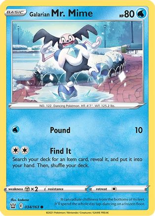 Galarian Mr. Mime 034/163 SWSH05 Battle Styles - Common