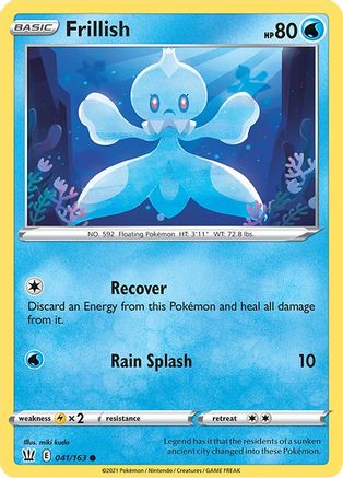 Frillish 041/163 - Reverse Holofoil SWSH05 Battle Styles - Common