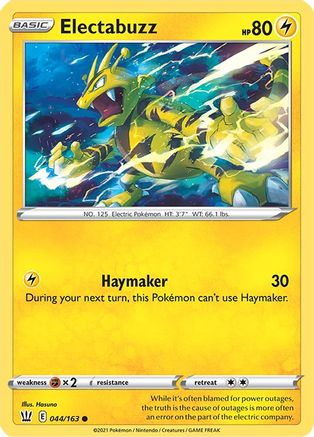 Electabuzz 044/163 - Reverse Holofoil SWSH05 Battle Styles - Common