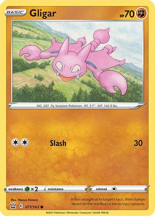 Gligar 071/163 - Reverse Holofoil SWSH05 Battle Styles - Common