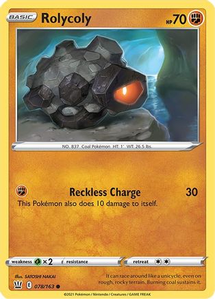 Rolycoly 078/163 - Reverse Holofoil SWSH05 Battle Styles - Common