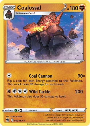 Coalossal 080/163 - Holofoil SWSH05 Battle Styles - Holo Rare