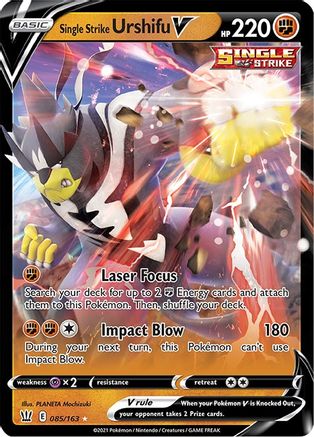 Single Strike Urshifu V 085/163 - Holofoil SWSH05 Battle Styles - Ultra Rare