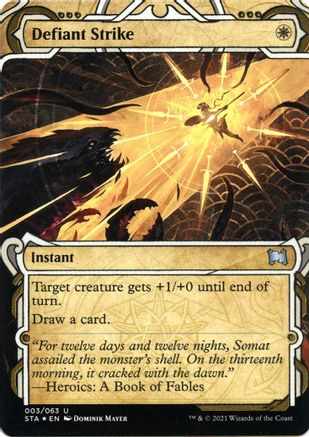 Defiant Strike (STA-03E) - Strixhaven Mystical Archive (Borderless) Foil