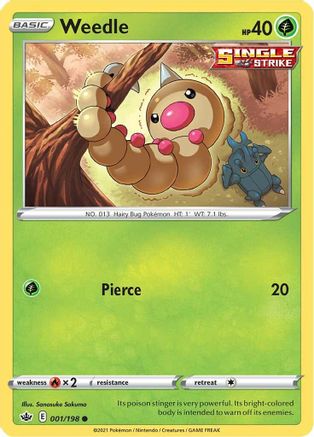 Weedle 001/198 SWSH06 Chilling Reign - Common