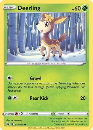 Deerling 011/198 - Reverse Holofoil SWSH06 Chilling Reign - Common
