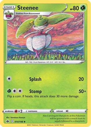 Steenee 014/198 - Reverse Holofoil SWSH06 Chilling Reign - Uncommon