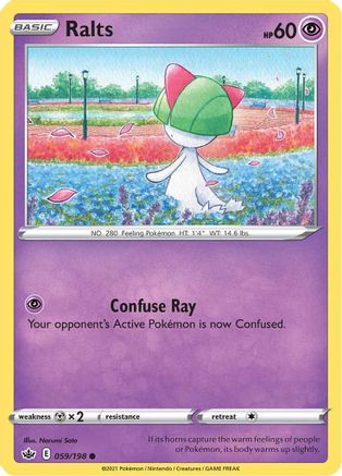Ralts 059/198 - Reverse Holofoil SWSH06 Chilling Reign - Common