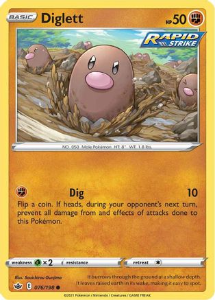 Diglett 076/198 SWSH06 Chilling Reign - Common