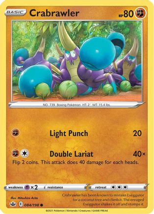 Crabrawler 084/198 - Reverse Holofoil SWSH06 Chilling Reign - Common