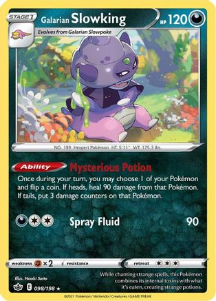 Galarian Slowking 098/198 - Reverse Holofoil SWSH06 Chilling Reign - Holo Rare