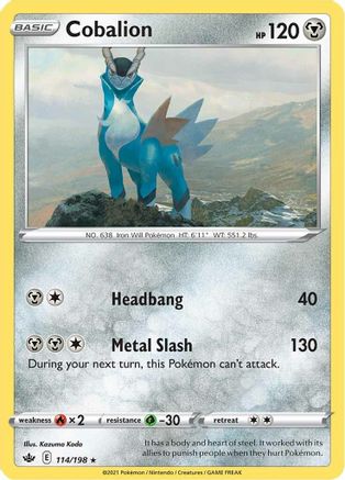 Cobalion 114/198 - Holofoil SWSH06 Chilling Reign - Holo Rare