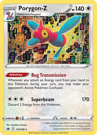 Porygon-Z 118/198 - Reverse Holofoil SWSH06 Chilling Reign - Holo Rare