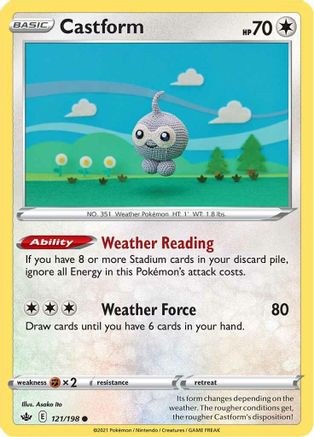 Castform 121/198 - Reverse Holofoil SWSH06 Chilling Reign - Common