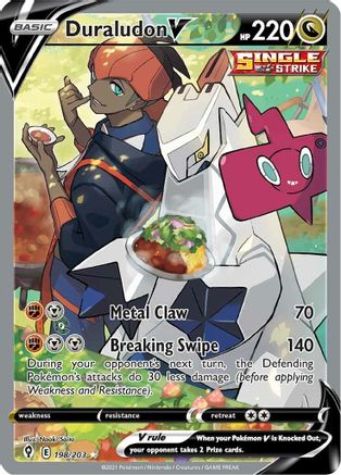 Duraludon V (Alternate Full Art) 198/203 - Holofoil SWSH07 Evolving Skies - Ultra Rare
