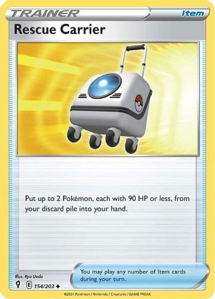 Rescue Carrier 154/203 - Reverse Holofoil SWSH07 Evolving Skies - Uncommon
