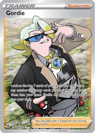 Gordie (Full Art) 201/203 - Holofoil SWSH07 Evolving Skies - Ultra Rare