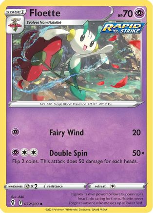 Floette 072/203 - Reverse Holofoil SWSH07 Evolving Skies - Uncommon