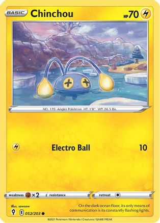 Chinchou 052/203 SWSH07 Evolving Skies - Common