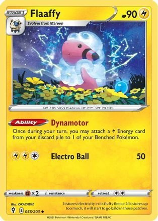 Flaaffy 055/203 - Reverse Holofoil SWSH07 Evolving Skies - Uncommon