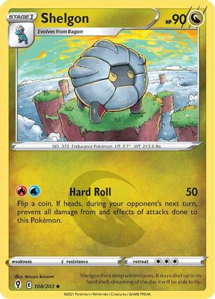 Shelgon 108/203 - Reverse Holofoil SWSH07 Evolving Skies - Uncommon