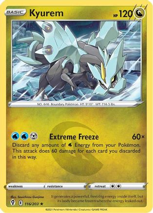 Kyurem 116/203 - Reverse Holofoil SWSH07 Evolving Skies - Holo Rare