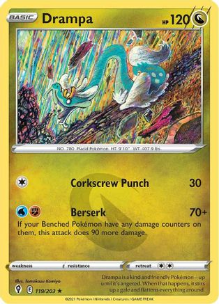 Drampa 119/203 - Reverse Holofoil SWSH07 Evolving Skies - Rare