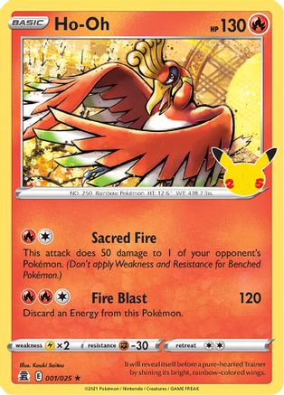 Ho-Oh 001/025 - Holofoil Celebrations - Holo Rare