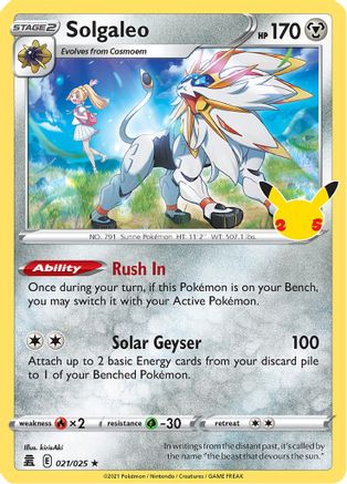 Solgaleo 021/025 - Holofoil Celebrations - Holo Rare