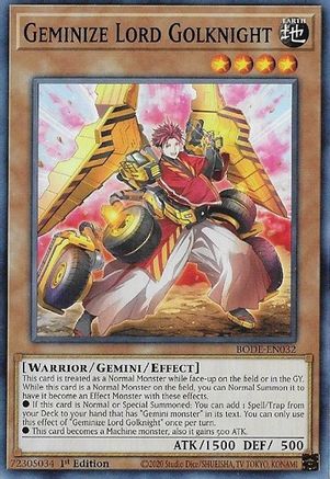 Geminize Lord Golknight (BODE-EN032) - Burst of Destiny 1st Edition