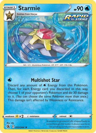 Starmie 053/264 - Holofoil SWSH08 Fusion Strike - Holo Rare