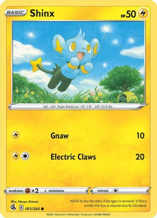 Shinx 091/264 - Reverse Holofoil SWSH08 Fusion Strike - Common