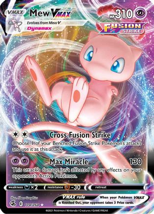Mew VMAX 114/264 - Holofoil SWSH08 Fusion Strike - Ultra Rare