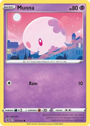 Munna 121/264 - Reverse Holofoil SWSH08 Fusion Strike - Common