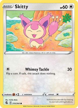 Skitty 210/264 - Reverse Holofoil SWSH08 Fusion Strike - Common