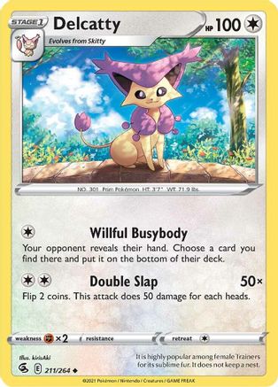 Delcatty 211/264 - Reverse Holofoil SWSH08 Fusion Strike - Uncommon