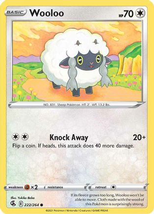 Wooloo (222) 222/264 - Reverse Holofoil SWSH08 Fusion Strike - Common