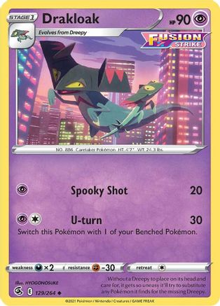 Drakloak 129/264 - Reverse Holofoil SWSH08 Fusion Strike - Uncommon