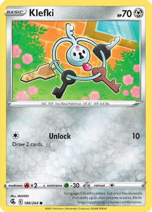 Klefki 186/264 - Reverse Holofoil SWSH08 Fusion Strike - Common