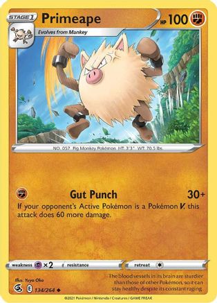 Primeape 134/264 SWSH08 Fusion Strike - Uncommon