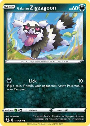 Galarian Zigzagoon 159/264 SWSH08 Fusion Strike - Common