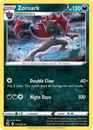 Zoroark 171/264 - Reverse Holofoil SWSH08 Fusion Strike - Uncommon