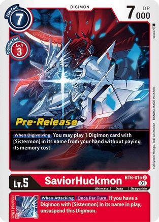 SaviorHuckmon (BT6-015) - Double Diamond Pre-Release Cards Foil