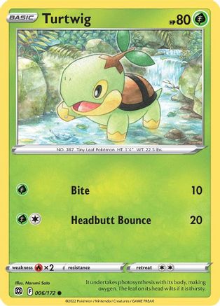 Turtwig 006/172 - Reverse Holofoil SWSH09 Brilliant Stars - Common