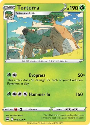 Torterra 008/172 - Holofoil SWSH09 Brilliant Stars - Holo Rare