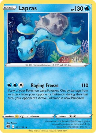 Lapras 031/172 SWSH09 Brilliant Stars - Rare
