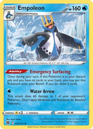 Empoleon 037/172 - Reverse Holofoil SWSH09 Brilliant Stars - Holo Rare