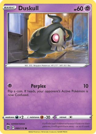 Duskull 060/172 - Reverse Holofoil SWSH09 Brilliant Stars - Common